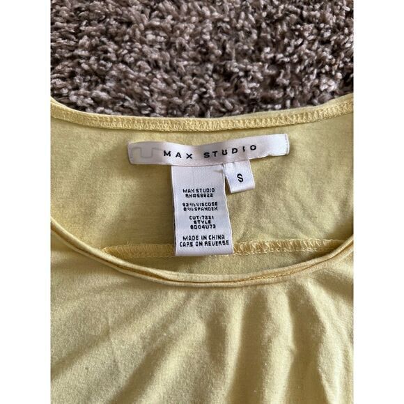 Max‎ Studio Yellow Blouse size small - Picture 2 of 9